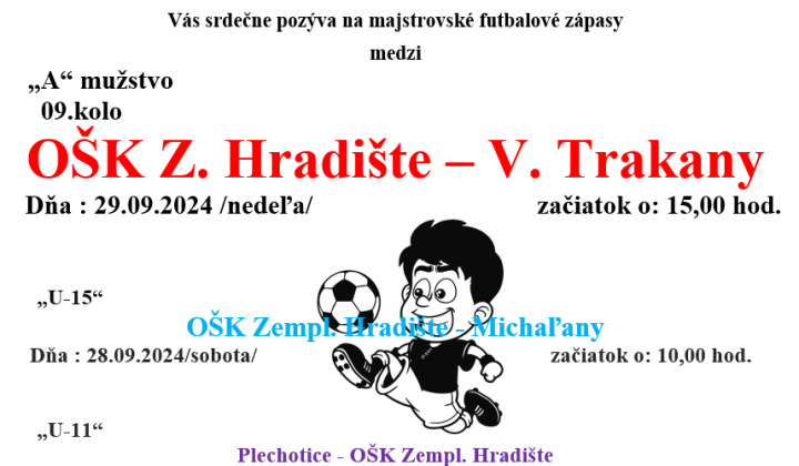 Fotka - Futbalové zápasy OŠK Zemplínske Hradište