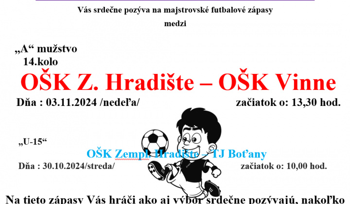 Fotka - Futbalové zápasy OŠK Zemplínske Hradište