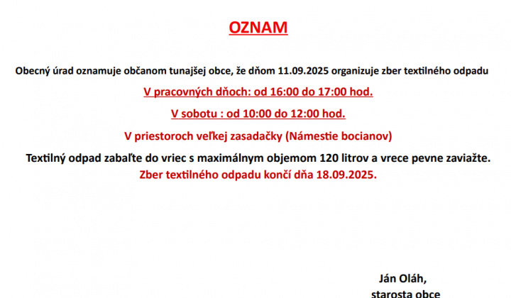 Fotka - Zber textilného odpadu